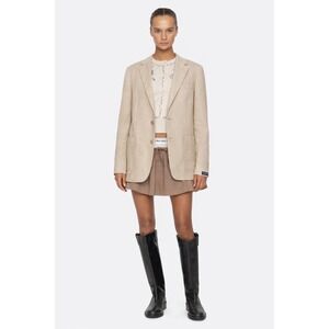 PIOMBO Beige 100% Linen Blazer Italian Designer Unisex Oversized 56(XL-XXL) NWT